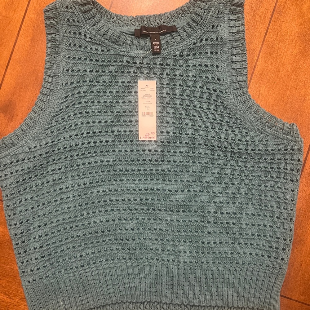 White House Black Market Teal Knit Top